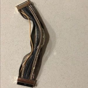 Leather bracelet, Swarovski crystals